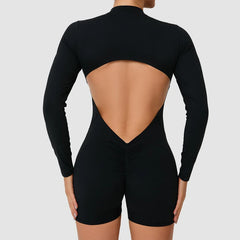 Black bodysuit with open back
