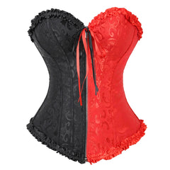 Satin Bow Lace Strapless Corset Top