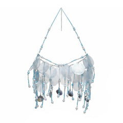 Shell Beaded Sequin Pearls Strap Open Back Bralette