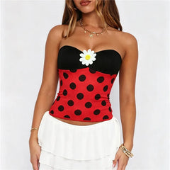 Printed 3D Daisy Flower Decoration Bandeau Top