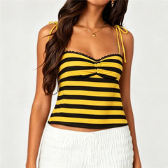 Sweetheart Neck Tie Shoulder Cami Top