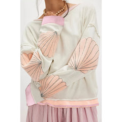 Sea Shell Embroidery Sweatshirt