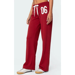 Low Waist Straight Leg Number Sweatpants
