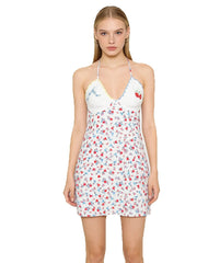 Floral Print Halter Neck Cami Mini Dress