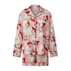Christmas Santa Nutcracker Button Down Shirt And Shorts Pjs Set