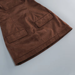 Brown Seaud Halter Mini Dress