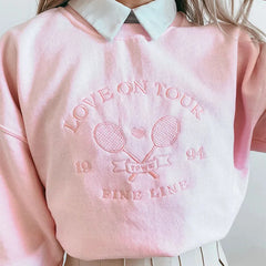 Pink Love on Tour Embroidered Crewneck Sweatshirt