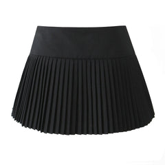 Pleated Lace Up Mini Skirt