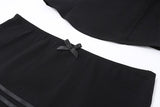 Black Frill Trim Tube Top And Mini Skirt Set