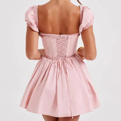 Short Puff Sleeve Corset Mini Dress - Free From Label