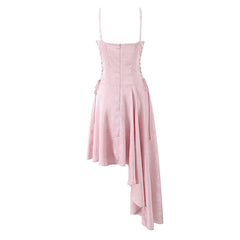 Bustier Side Strap Asymmetric Hem Sling Mini Dress