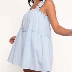 Blue Slip Short Dress