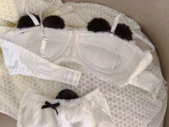 Plush Panda Bralette and Panties Set