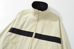 Color Block t Contrast Stripe Zip Up Track Jacket