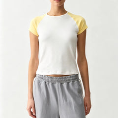Crewneck Raglan Cropped T-Shirt