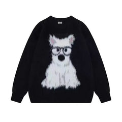 Cartoon Dog Graphic Sweater