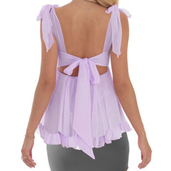 Bow Tied Ruffles Bodydoll Tank Top