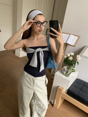 Tie Up Striped Tube Top