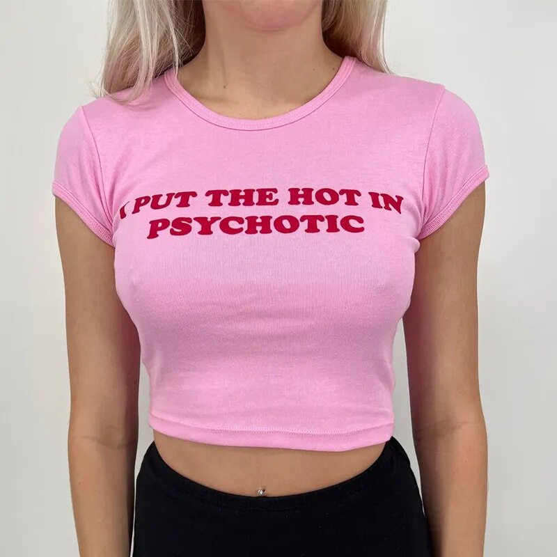 Text Quote Print Crop Top - Free From Label