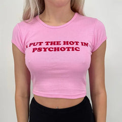 Text Quote Print Crop Top - Free From Label