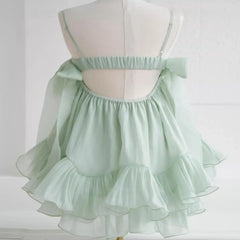 Bow Tie Up Off-Shoulder A-line Ruffle Mini Dress