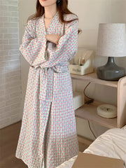 Printed Long Sleeve Night Gown Robe
