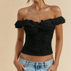 Off Shoulder Frill Strap Top