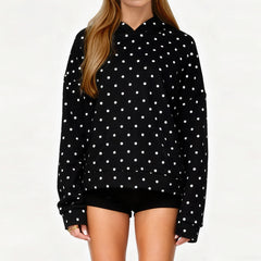Polka Dot Printed Hoddie