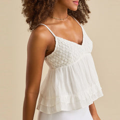 Ruffle Hem Crop Tank Top