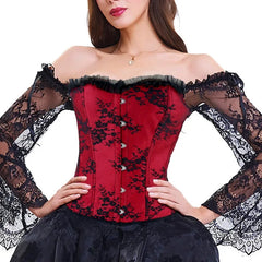 Lace Off-shoulder Fishbone Corset Top