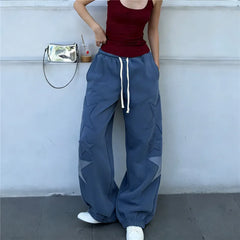 Star Patch High Waist Drawstring Jogger