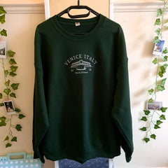 Venice Italy Embroidered Sweatshirt Crewneck Jumper