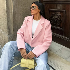 Pink Cropped Blazer Free From Label