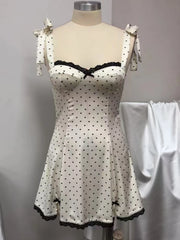 Tie Up Polka Dot Nightdress