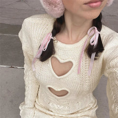 Knit Sweater Heart Cut-Out Mini Dress - Free From Label