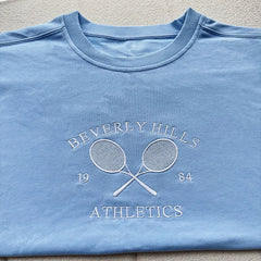 Beverly Hills Tennis Letters Embroidered Sweatshirt