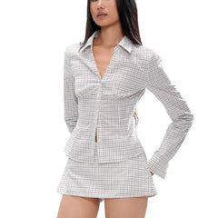 Plaid Fitted Collared Shirt