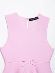 Pink sleeveless top with a brand label 