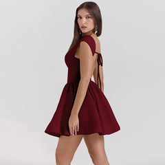 Short Sleeve Backless Mini Dress