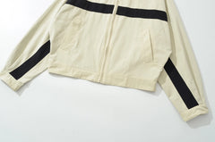 Color Block t Contrast Stripe Zip Up Track Jacket