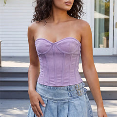 Sequin Strapless Corset Top