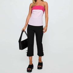 Pink Contrast Color Bandeau Top