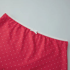 Polka Dot  Spaghetti Strap Top And Maxi Skirt Set
