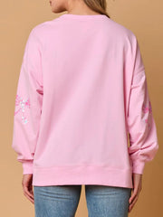 Sequin Bow Print Sweatshirt