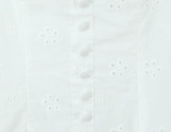 White 3d Floor Eyelet Mini Dress