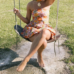 Floral Tube Mini Dress With Scarf