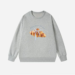Croissant Bow Round Neck Pullover