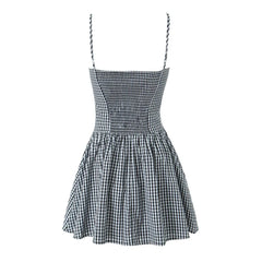 Gingham Plaid Strap Mini Dress