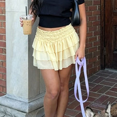 Tiered Ruffle Mini Skirt