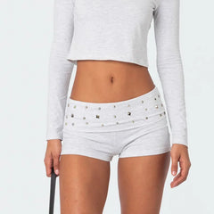 Low Waist Foldover Micro Shorts